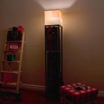 Minecraft Brownstone Torch Floor Lamp with Storage Bins