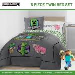 Minecraft Kids Comforter Set with Sheets and Pillow Covers