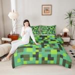 Pixel Grid Miners Full Bed Comforter Set