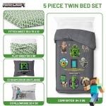 Minecraft Kids Comforter Set with Sheets and Pillow Covers