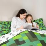 Pixel Grid Miners Full Bed Comforter Set