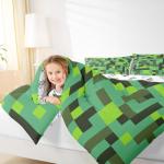 Pixel Grid Miners Full Bed Comforter Set