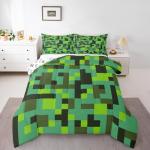 Pixel Grid Miners Full Bed Comforter Set