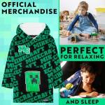 Cozy Minecraft Blanket Hoodie for Kids & Teens