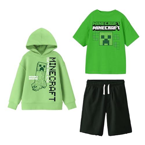 Minecraft 3-Piece Boy Hoodie, Tee, and Shorts Set