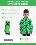 Minecraft Creeper Fleece Zip Jacket for Kids 7-8