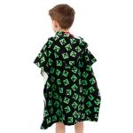 Creeper Minecraft Hooded Towel for Kids