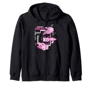 Pink Axolotl Pond Zip Hoodie for Minecraft Fans