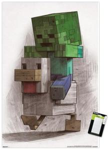 Minecraft Chicken Jockey Wall Poster with Mount