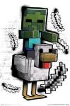 Minecraft Chicken Jockey Wall Poster - Metro Art