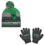 Minecraft Creeper Youth Beanie and Gloves Set