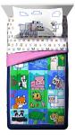 Jay Franco Minecraft Animal Patch 7 Piece Full Bed Set - Includes Comforter & Sheet Set Bedding - Super Soft Fade Resistant Microfiber (Official Minecraft Product)