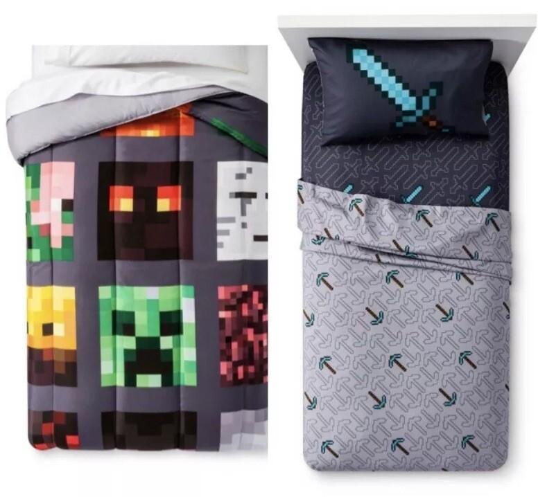 MINECRAFT Comforter and Sheet Set FULL DOUBLE 6 PIECE KIDS TEENS NIP 