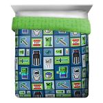 Minecraft Monster Hunters 5 Piece Queen Bed Set - Includes Reversible Comfort...