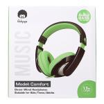 rockpapa Comfort Kids Headphones for School, Lightweight Childrens Boys Girls Teens Over-Ear Headphones Wired 3.5mm for CD DVD Player Tablet Phone Travel Black/Green