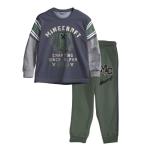 Minecraft Creeper Boys 2-Piece Jersey Set, Long Sleeve Active Mesh T-Shirt & Jogger Pants Bundle for Kids (Black/Green, Size 14/16)