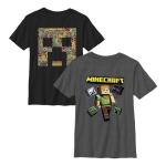 Boy's Minecraft Alex and Creeper Art 2-Pack T-Shirt - Multi-Color: Alex and Creeper - X Large