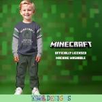 Minecraft Creeper Boys 2-Piece Jersey Set, Long Sleeve Active Mesh T-Shirt & Jogger Pants Bundle for Kids (Black/Green, Size 14/16)