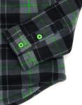 Minecraft Creeper Little Boys Flannel Shacket with Fleece Lining Plaid Gray/Green 7-8