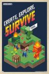 Trends International Minecraft - Create, Explore, Survive 2 Wall Poster, 34L x 22.4W, Blonde Framed Version