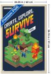 Trends International Minecraft - Create, Explore, Survive 2 Wall Poster, 34L x 22.4W, Blonde Framed Version