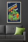 Trends International Minecraft - Create, Explore, Survive 2 Wall Poster, 34L x 22.4W, Blonde Framed Version