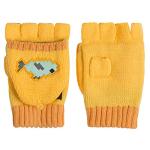JINX Minecraft Ocelot Fingerless Knit Gloves with Convertible Mitten Cover, Yellow, Youth Fit