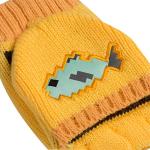 JINX Minecraft Ocelot Fingerless Knit Gloves with Convertible Mitten Cover, Yellow, Youth Fit