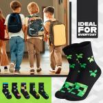 Minecraft Boys Calf Length Socks, Size 6–14 Yrs, 3 or 5 Pack Soft Cozy Sports School Creeper Socks, Gamer Gifts for Boys (Black/Multi - 5 Pack, 5/7.5 US, 10-13 Years)