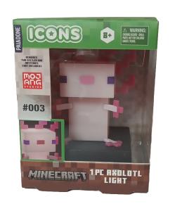 Minecraft Light Paladone Series 1 ICONS: Axolotl/Creeper & Steve-Set of 3 - New!