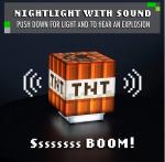 Lot Of 4 Minecraft TNT Light Lamp with Official Game Sounds Press On - Box Wear