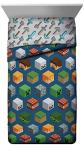 Jay Franco Kids Comforter - Soft and Cozy Bed for Stylish Room Decor, Official Licensed Product, Blue - Minecraft, Twin