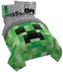 Minecraft Creeper 5 Piece Full Bed Set - Includes Reversible Comforter & Shee...