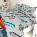 Jay Franco Minecraft Isometric 5 Piece Full Bed Set - Includes Comforter & Sh...