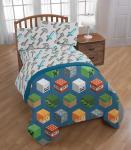 Jay Franco Minecraft Isometric 5 Piece Full Bed Set - Includes Comforter & Sh...