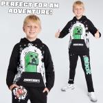 Minecraft Boys Pants Set - Cozy Hoodie and Joggers for Kids - Fun Gifts for Boys (Black/Green, 11-12 Years)