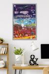 Trends International Minecraft - World Beyond Wall Poster, 34L x 22.4W, Gray Framed Version