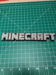 3D Printed Minecraft Logo Sign Display Fan Art Video Game