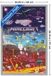 Trends International Minecraft - World Beyond Wall Poster, 34L x 22.4W, Gray Framed Version