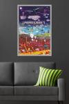 Trends International Minecraft - World Beyond Wall Poster, 34L x 22.4W, Gray Framed Version