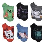 Minecraft Boys' No Show Sock, Dark, 6-8