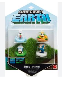 Minecraft Earth Boost Mini Figures 4 Pack Polar Bear Wolf Snacking Rabbit Steve