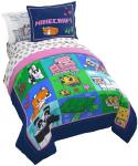 Minecraft Animal Patch 5 Piece Twin Bed Set - Includes Comforter & Set Beddin...
