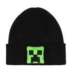 Minecraft Plush Creeper Patch Youth Black Cuff Beanie