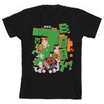 Minecraft 7th B Day Boy's Black Crew Neck Short Sleeve T-Shirt-XXL