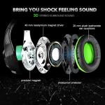 BlueFire Wired Gaming Headset for PS4 PS5 Xbox One PC – Over-Ear Headphones with Surround Sound, Noise Canceling Mic, Soft Memory Foam, LED Light, 3.5mm Jack for Console & Laptop (Green)