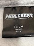 Minecraft Boys HOODIE SWEATSHIRT L Gray Graphic Pullover Cotton Pocket  NEW