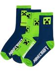 Minecraft Boys Socks Pack of 3 Creeper Multicolored 4-6
