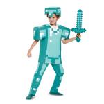 Disguise Minecraft Armor Deluxe Costume and Minecraft Sword Bundle, Child Size M (7-8)