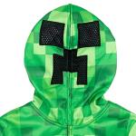 Minecraft Creeper Little Boys Fleece Zip Up Hoodie with Mesh Cosplay Hood Mask Green 6